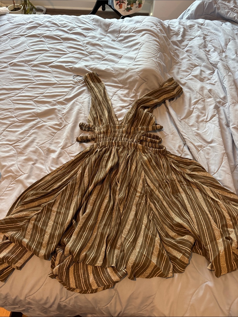 Lovely Day Brown Striped Mini Dress